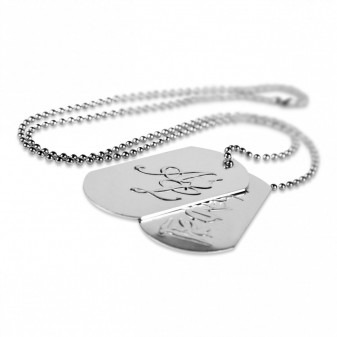 Dog tags with metal chain