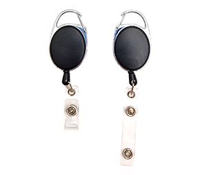Black yoyo with carabiner and vinyl clip