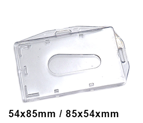 Hard plastic ID card holder landscape/portrait