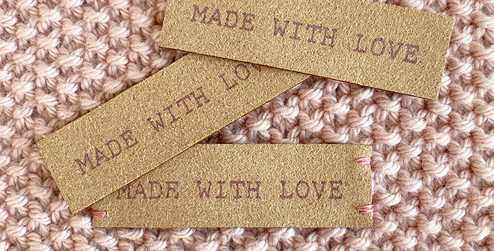 Faux suede labels