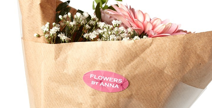 Stickers for flower arrangements