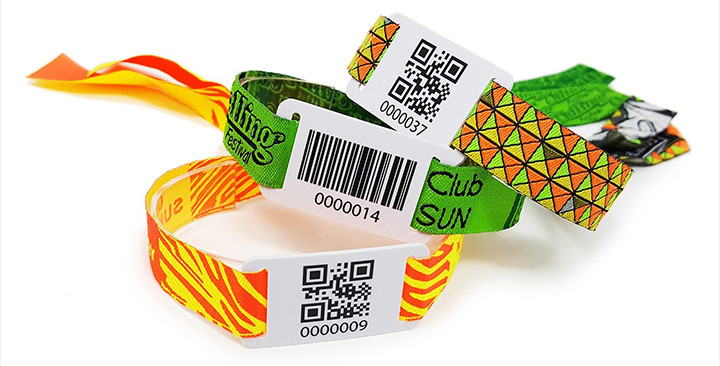 Wristband with QR code or barcode