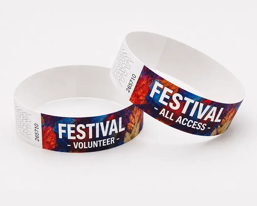 Paper wristbands with printing - request a quote