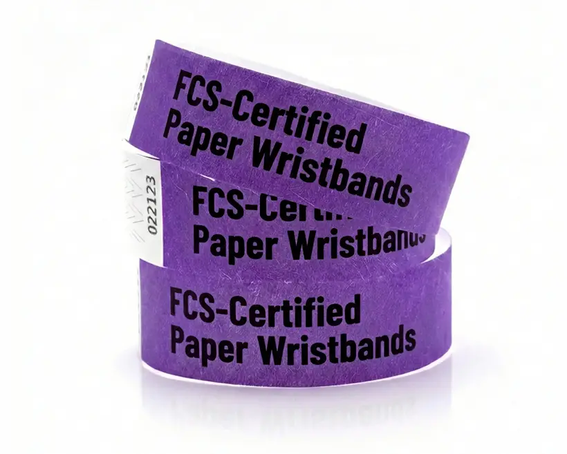Paper wristbands made from FSC-certified paper
