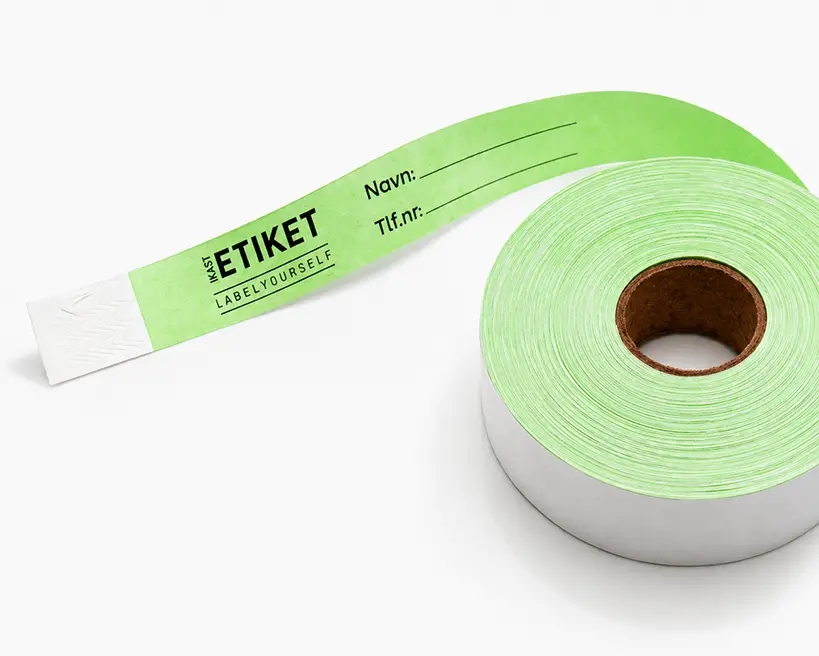 Paper Wristbands on a Roll for Dispenser