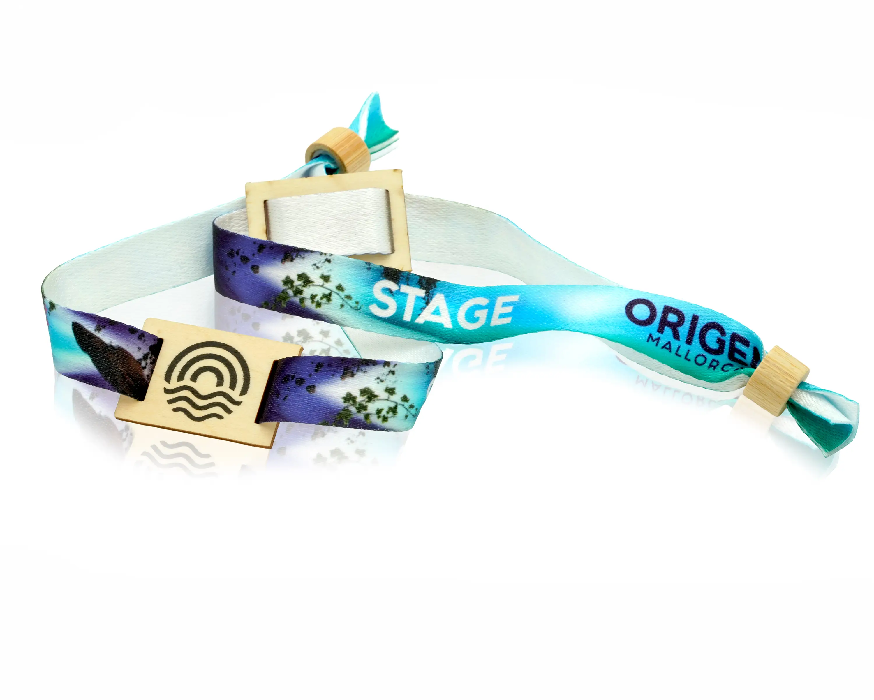 Fabric wristbands with wooden slider