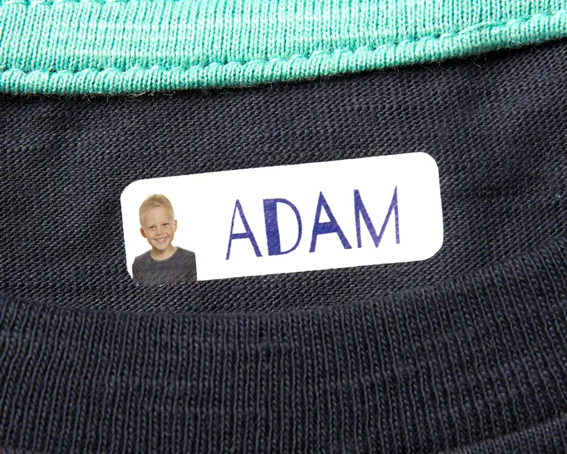 Iron-on name labels