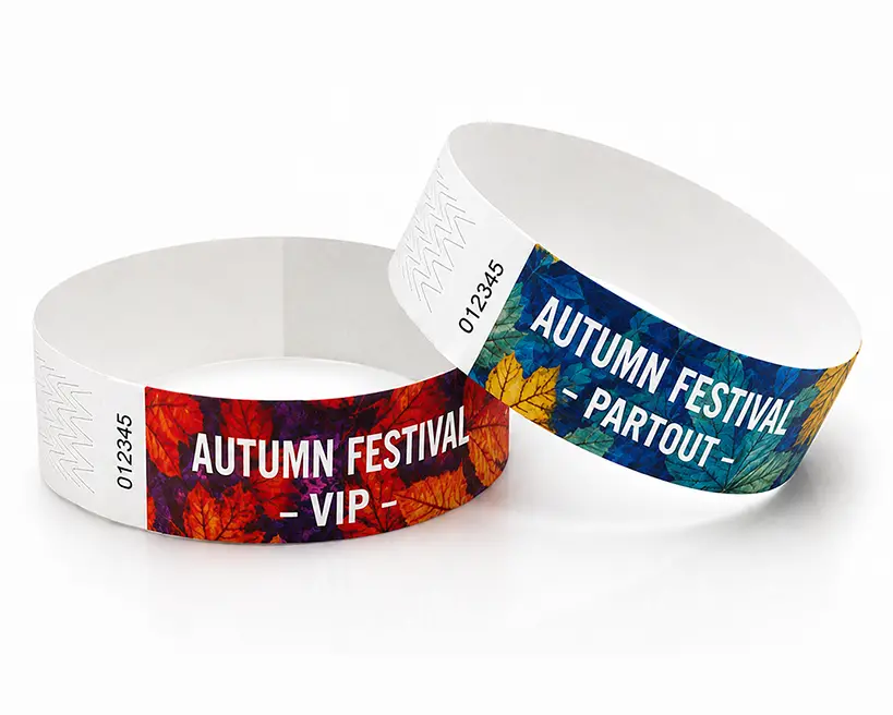 Tyvek wristbands with patterns