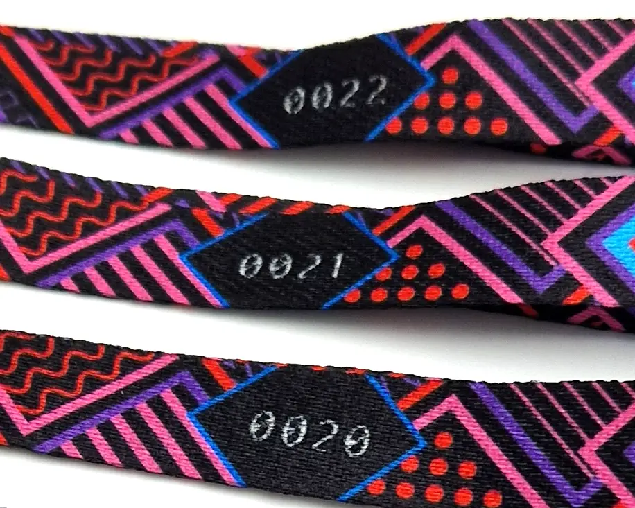 Festival wristbands with numbering