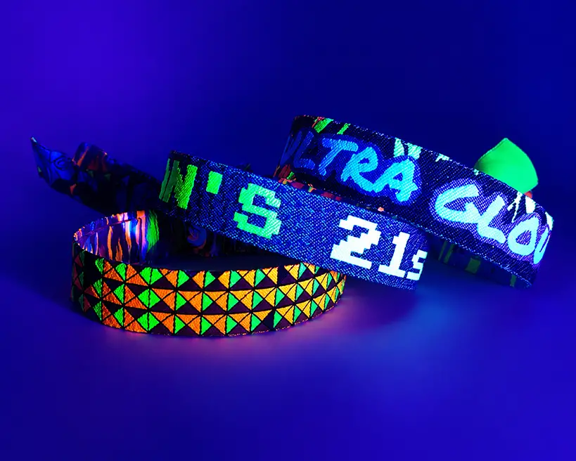 festival wristbands with a glow effect