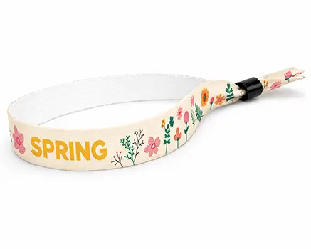 Festival wristbands with flowers in yellow tones