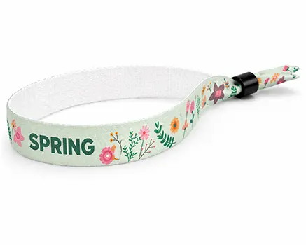 Festival wristbands with flowers in green tones