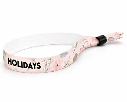 Festival wristbands with flowers in pink tones