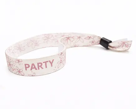 Pink festival wristbands with flowers