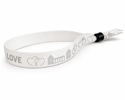White festival wristbands for weddings