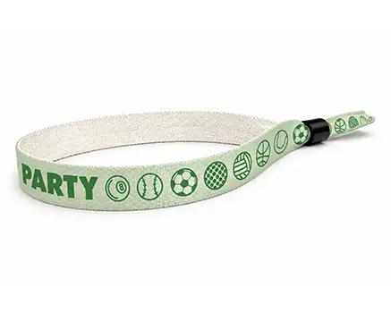 Green festival wristbands with balls