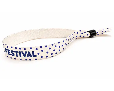 Festival wristbands with blue dots