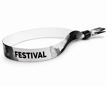 Tie-dye festival wristbands white