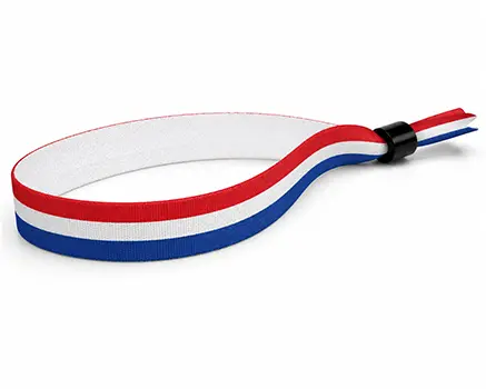 Festival wristbands with red, white, and blue stripes – the Netherlands