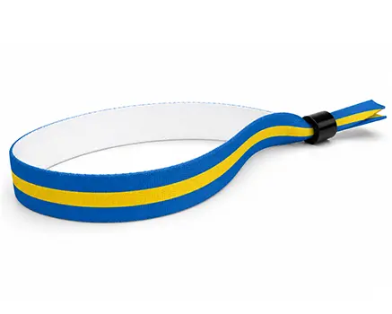 Festival wristbands with blue and yellow stripes – Sweden