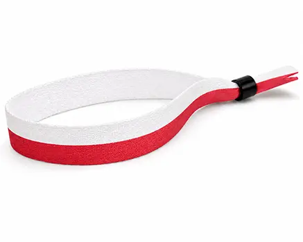 Festival wristbands with red and white stripes – Poland