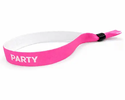 Pink festival wristbands