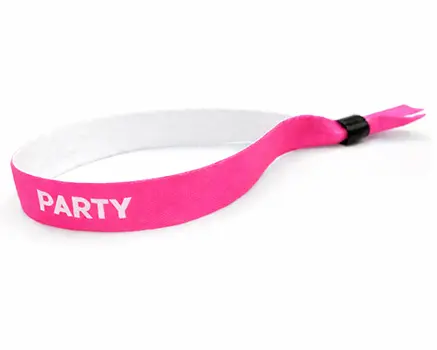 Neon pink festival wristbands