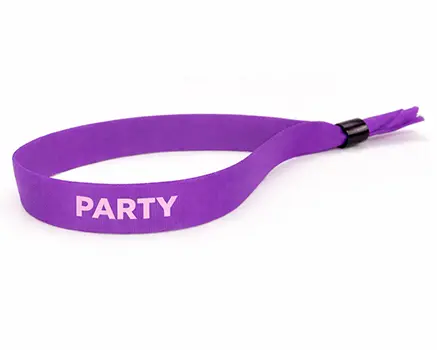 Purple festival wristbands