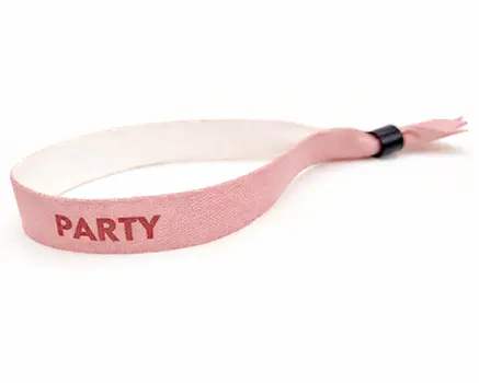 Pink festival wristbands