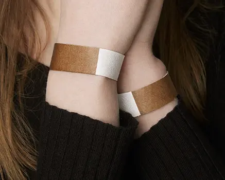 Brown paper wristbands