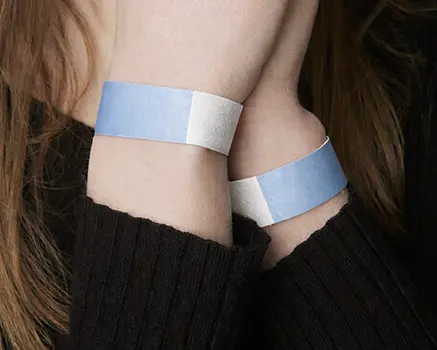 Baby blue paper wristbands