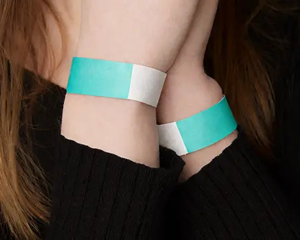 Ocean blue paper wristbands