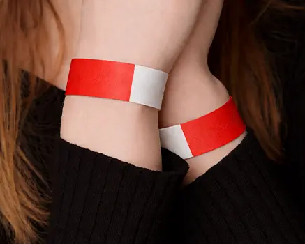 Red paper wristbands