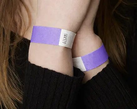Lavender paper wristbands