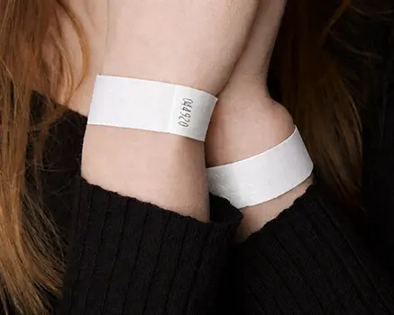 White paper wristbands