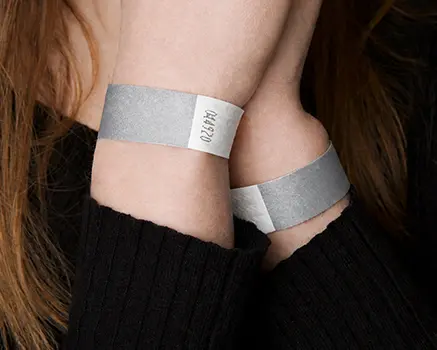 Silver paper wristbands