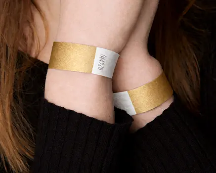 Gold paper wristbands